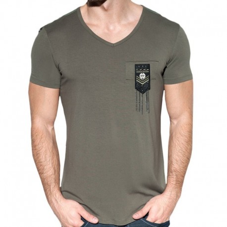 ES Collection T-Shirt Chains Shield Kaki
