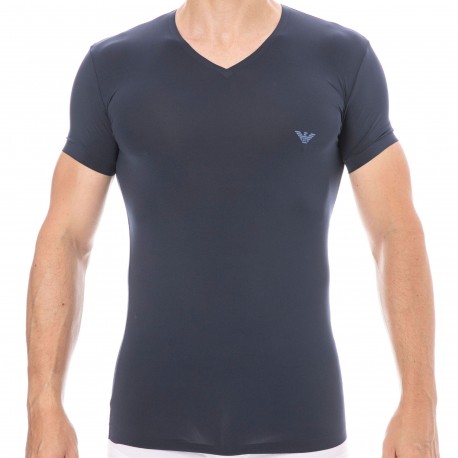 Emporio Armani T-Shirt Bonding Microfibre Bleu Marine