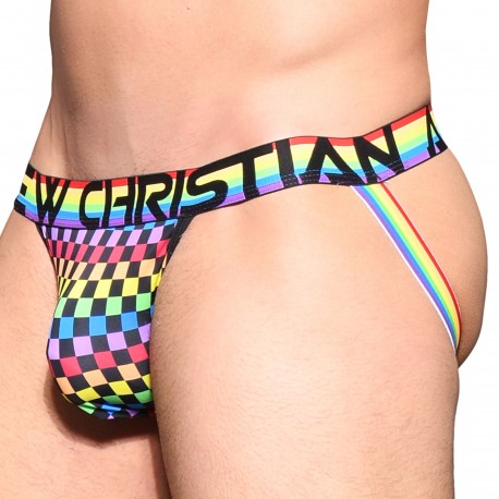 Andrew Christian Jock Strap Pride Checker Almost Naked Motif Pride