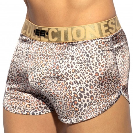 ES Collection Satin Wild Boxer Shorts - Leopard