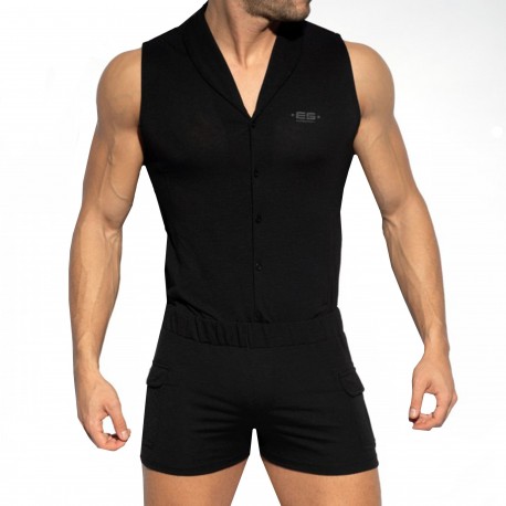 ES Collection Sleeveless Bodysuit - Black