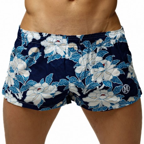 Marcuse Floral Cotton Boxer Shorts - Blue