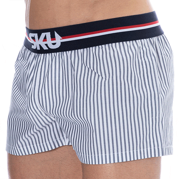SKU Cotton Boxer Shorts - Blue Stripes