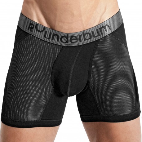 Rounderbum Anatomic Cotton Long Boxer Briefs - Black