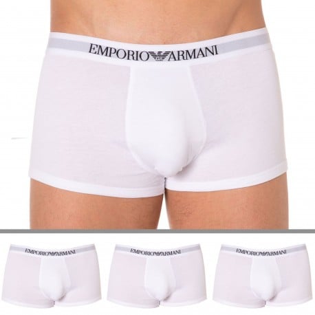 Emporio Armani 3-Pack Pure Cotton Boxers - White