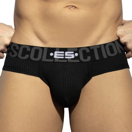ES Collection Recycled Rib Briefs - Black