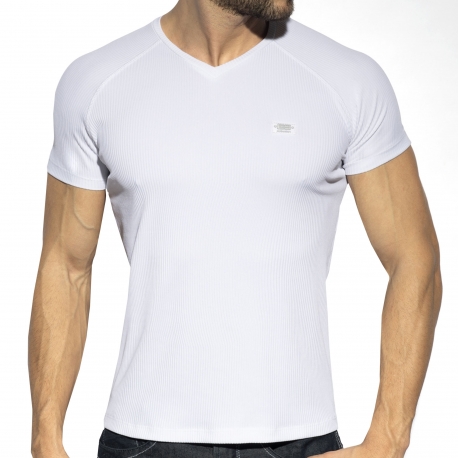 ES Collection Recycled Rib V-Neck T-Shirt - White