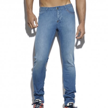 ES Collection Pantalon Jeans Detail Back Seam Indigo Clair