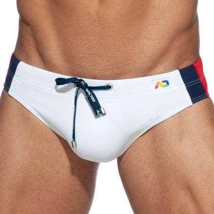 Slip de Bain Basic Stripes Blanc Addicted