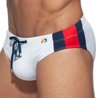Slip de Bain Basic Stripes Blanc Addicted