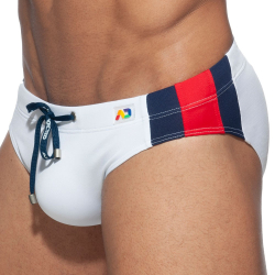 Slip de Bain Basic Stripes Blanc Addicted