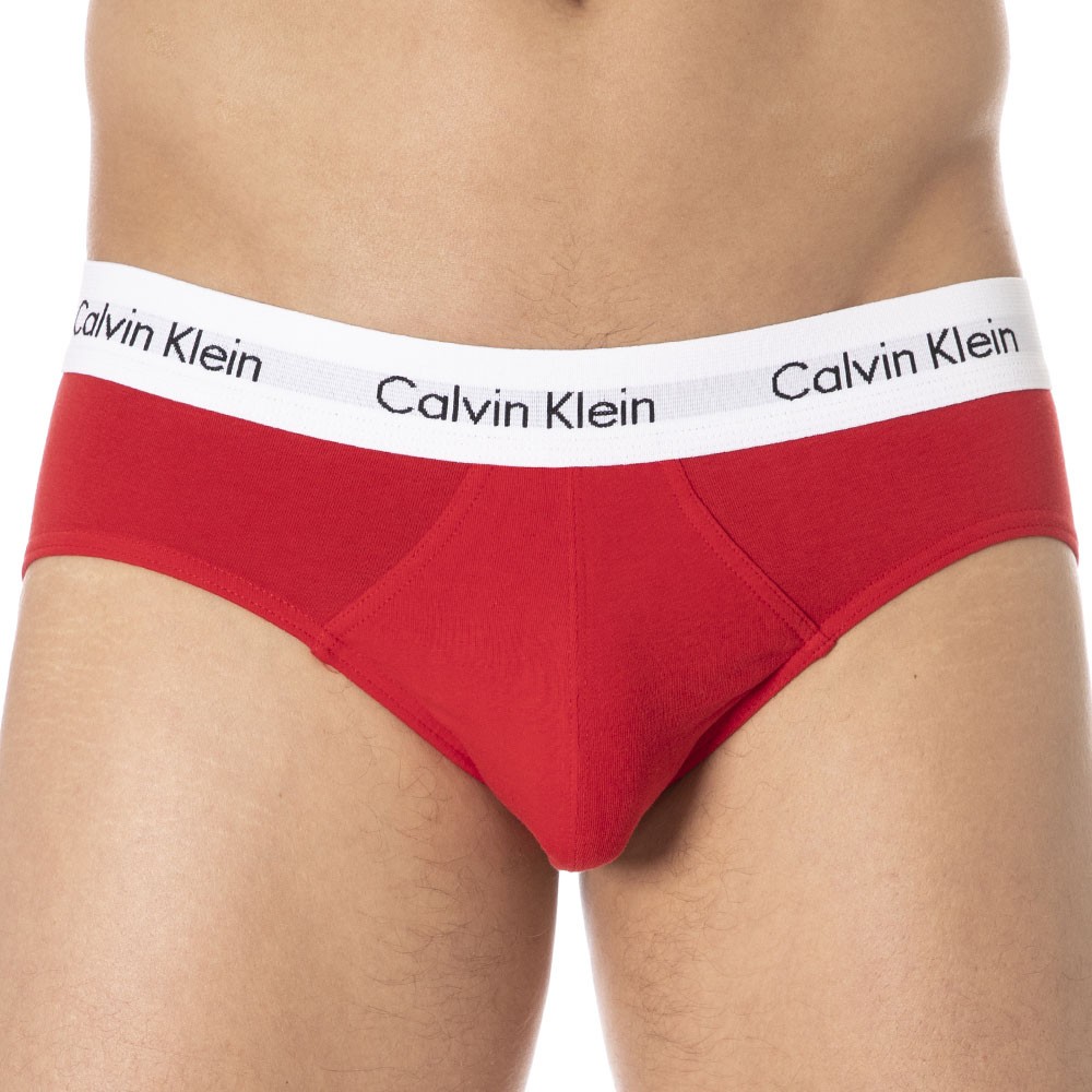 Calvin Klein 3-Pack Cotton Stretch Briefs - Blue - White - Red