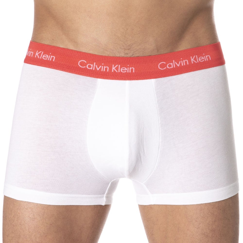 Calvin Klein 3-Pack Cotton Stretch Boxers - White with Blue, Black, Red  Waistband