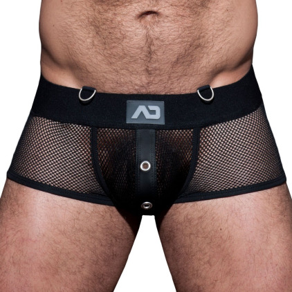 Boxer Empty Bottom Mesh Mixed Noir AD Fetish
