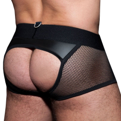 Boxer Empty Bottom Mesh Mixed Noir AD Fetish