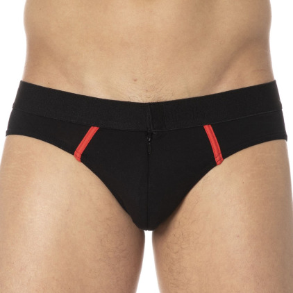 Slip Elegant Zip Noir Doreanse