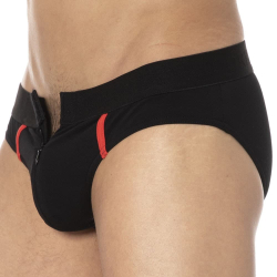 Slip Elegant Zip Noir Doreanse