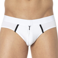 Slip Elegant Zip Blanc Doreanse