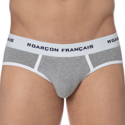 Slip Le Tombeur Gris Chiné Garçon Français