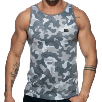 Débardeur Washed Camo Gris Addicted
