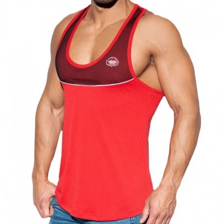 ES Collection Combi Mesh Tank Top - Red