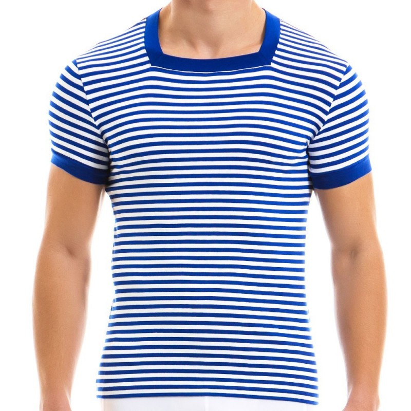 Modus Vivendi T-Shirt Col Carré Marine Bleu
