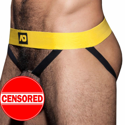 Double Jock Strap Cockring Jaune AD Fetish