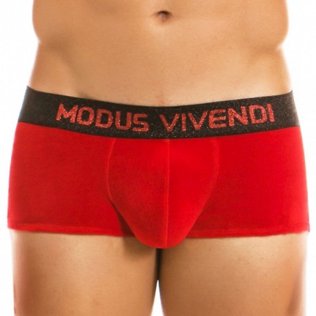 Modus Vivendi Floral Velvet Boxer - Red
