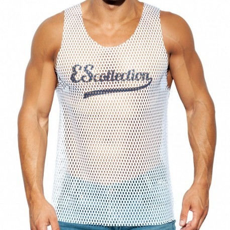 ES Collection Open Mesh Tank Top - White