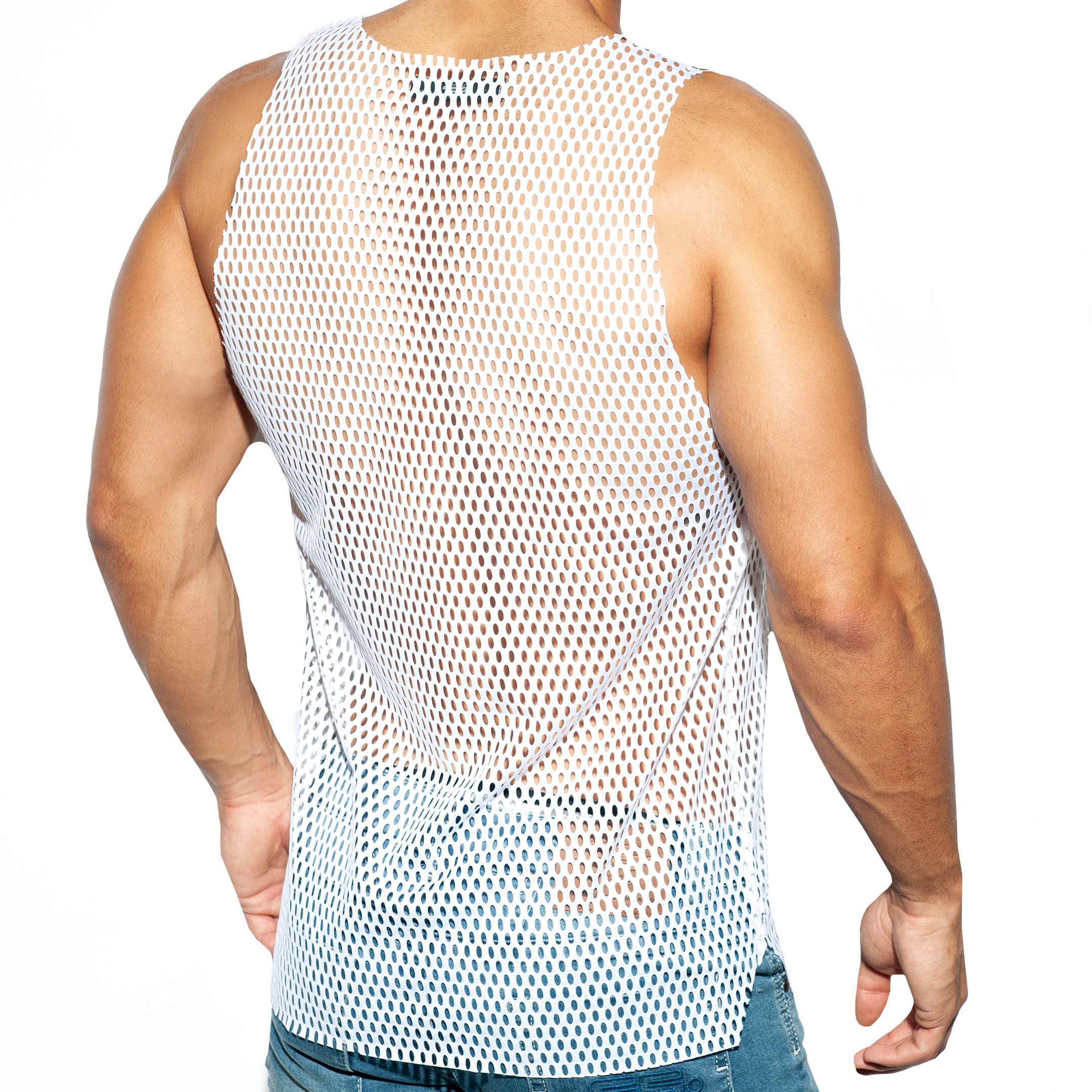 Collection Open Mesh Tank Top White |