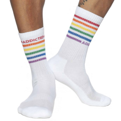 Chaussettes Rainbow Blanches Addicted