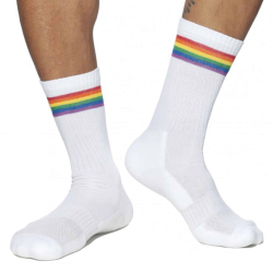 Chaussettes AD Rainbow Blanches Addicted