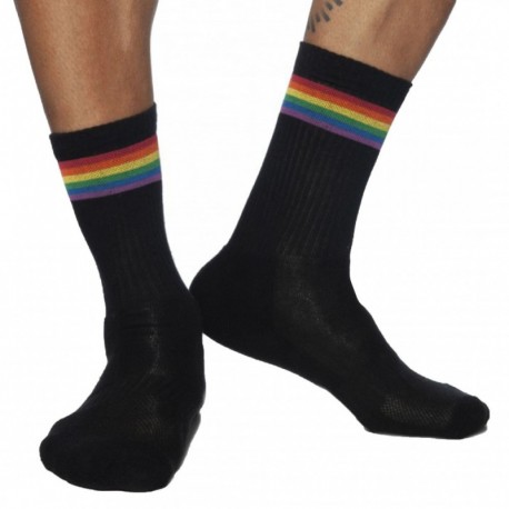 Addicted AD Rainbow Socks - Black