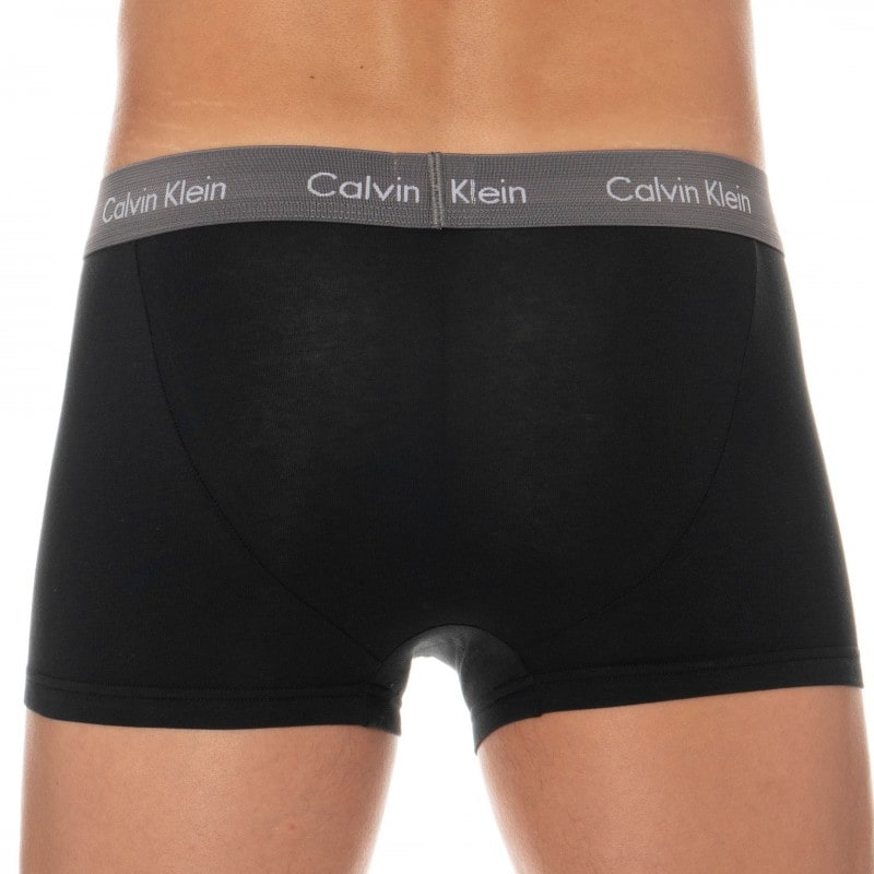 Calvin Klein 3-Pack Cotton Stretch Boxers - Black with Color Waistband ...