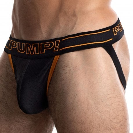 Pump! Jock Strap Nightlight Noir - Orange