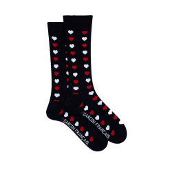Chaussettes Basses Coton Cœurs Bleu Marine Garçon Français