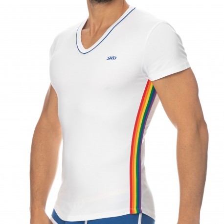 SKU T-Shirt Rainbow Blanc