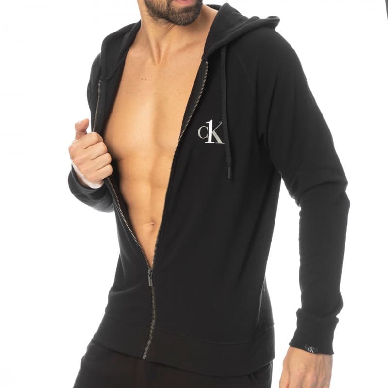 Calvin Klein Ck One Full Zip Hoodie - Black | INDERWEAR
