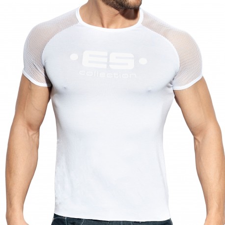 ES Collection Raglan Mesh T-Shirt - White