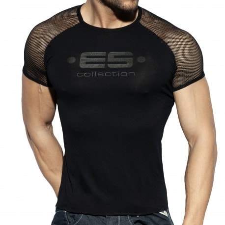 ES Collection Raglan Mesh T-Shirt - Black