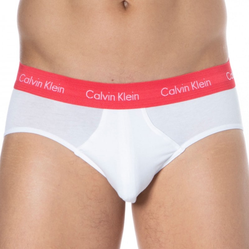 Calvin Klein 3-Pack Cotton Stretch Briefs - White - Color Waistband |  INDERWEAR