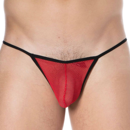 String Sexy Mesh Rouge Doreanse