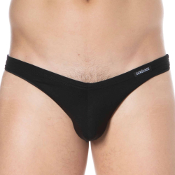 String Sexy Coton Modal Uni Noir Doreanse