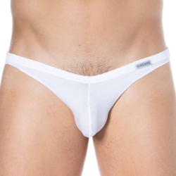 String Sexy Coton Modal Uni Blanc Doreanse