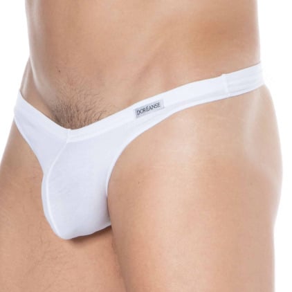 String Sexy Coton Modal Uni Blanc Doreanse