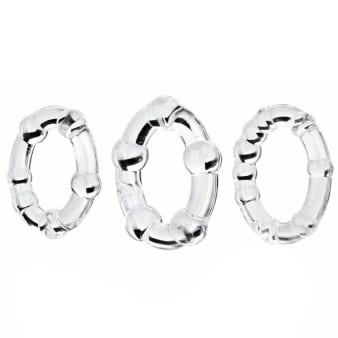Lot de 3 Cockrings Transparents à Billes Orion