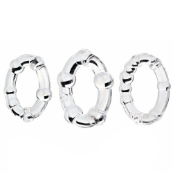 Lot de 3 Cockrings Transparents à Billes Orion
