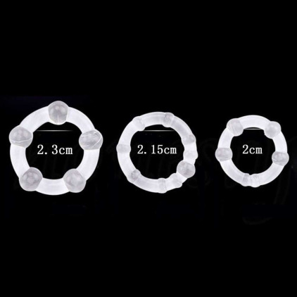 Lot de 3 Cockrings Transparents à Billes Orion