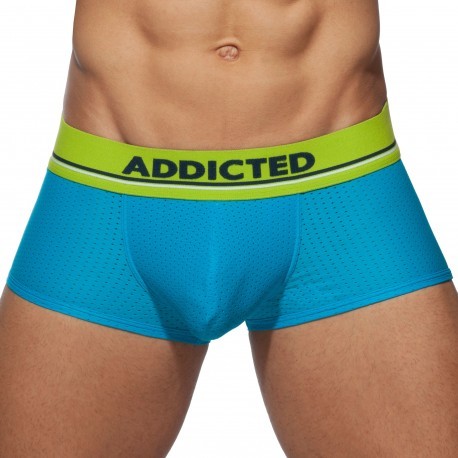 Addicted Cockring Mesh Trunks - Turquoise