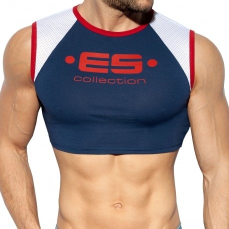 ES Collection Muscle Crop Top - Navy